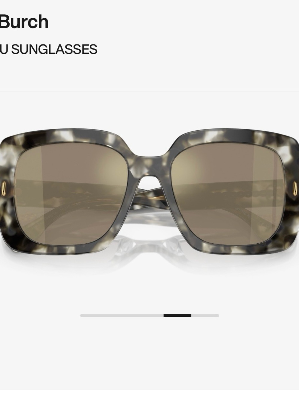 Tory Burch Tortoise Square Sunglasses with light brown mirror gold Lenses